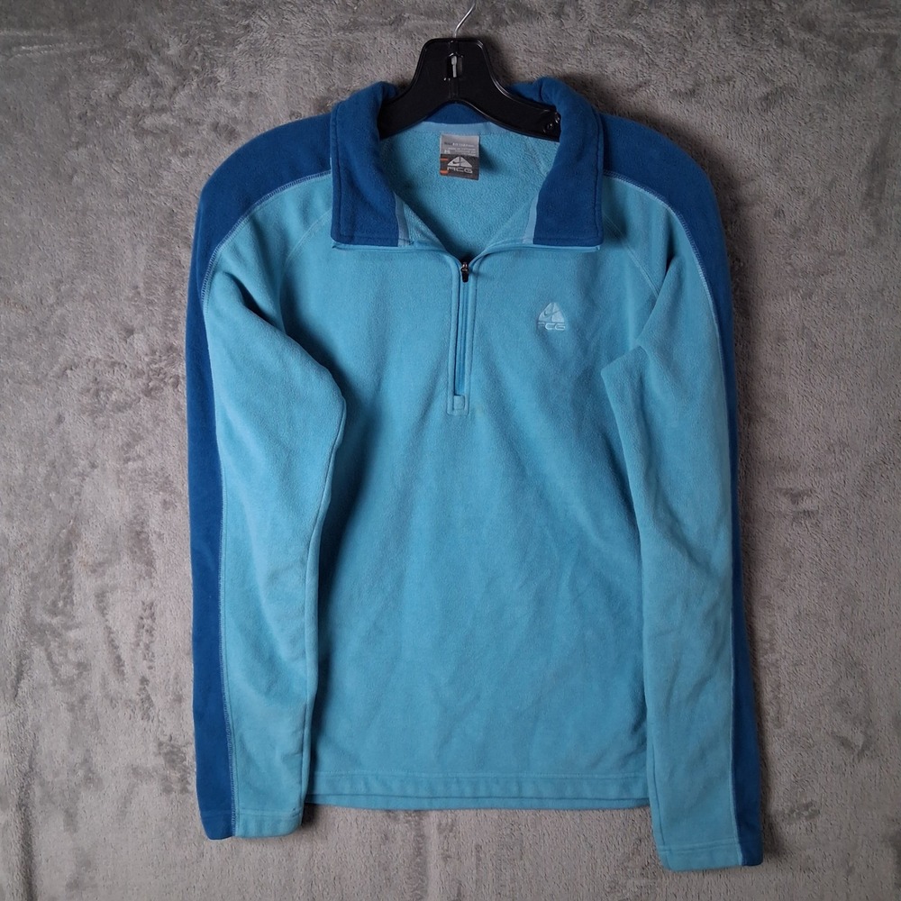 Nike ACG Fit Therma Fleece 1/4 Zip Pullover Blue Women M ACGW2038